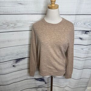 Quince Women's Beige Crew Neck Sweater, cashmere, as is